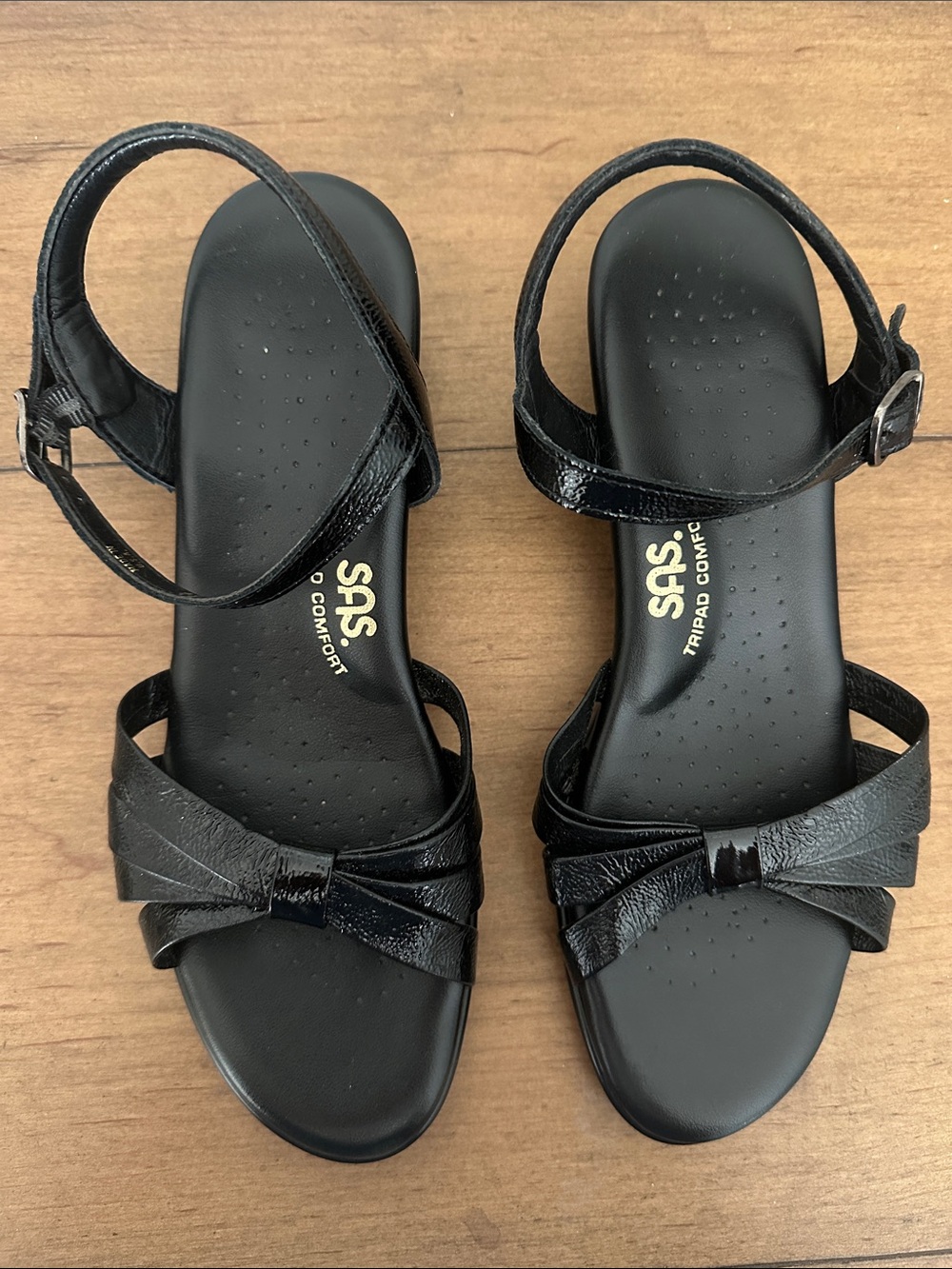 SAS Strippy Quarter Strap Wedge Sandals, Size,